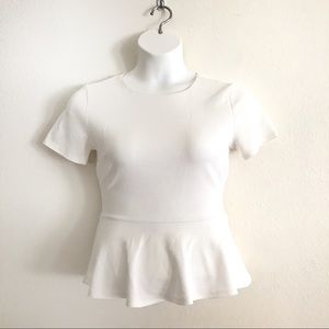 Forever 21 Medium White Peplum w/ Zippered Back